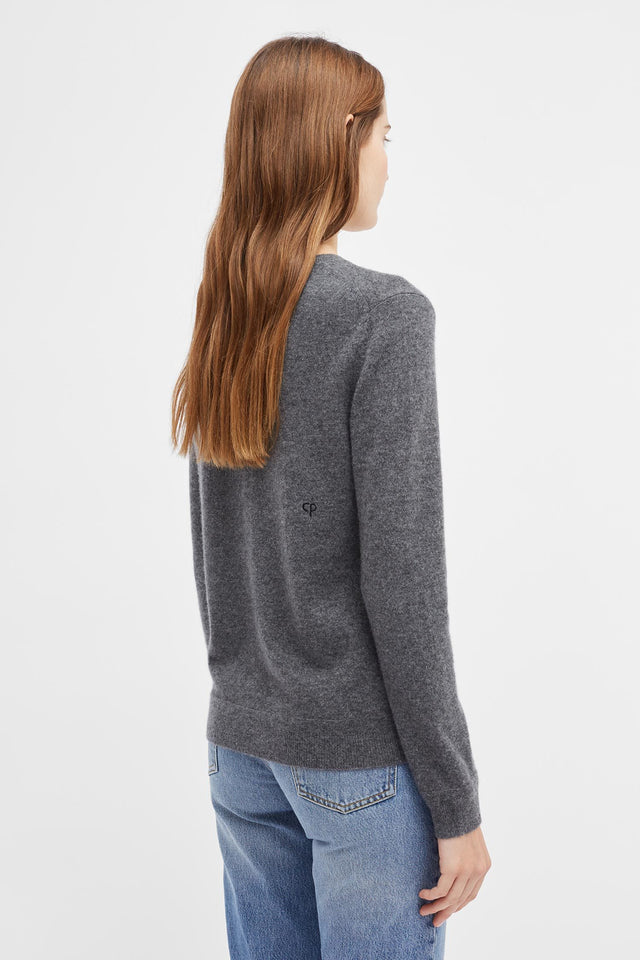 Grey Cashmere Crew Sweater image 5