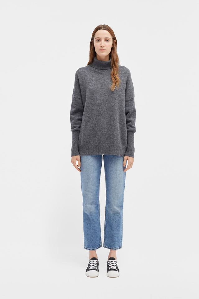 Grey Cashmere Rollneck Sweater image 3