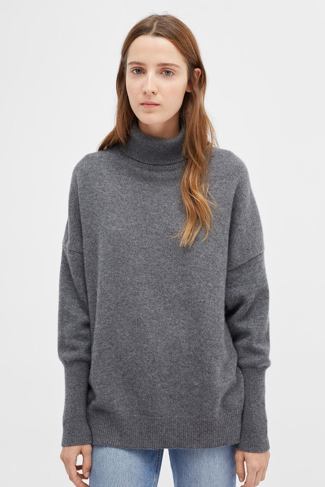 Grey Cashmere Rollneck Sweater image 1