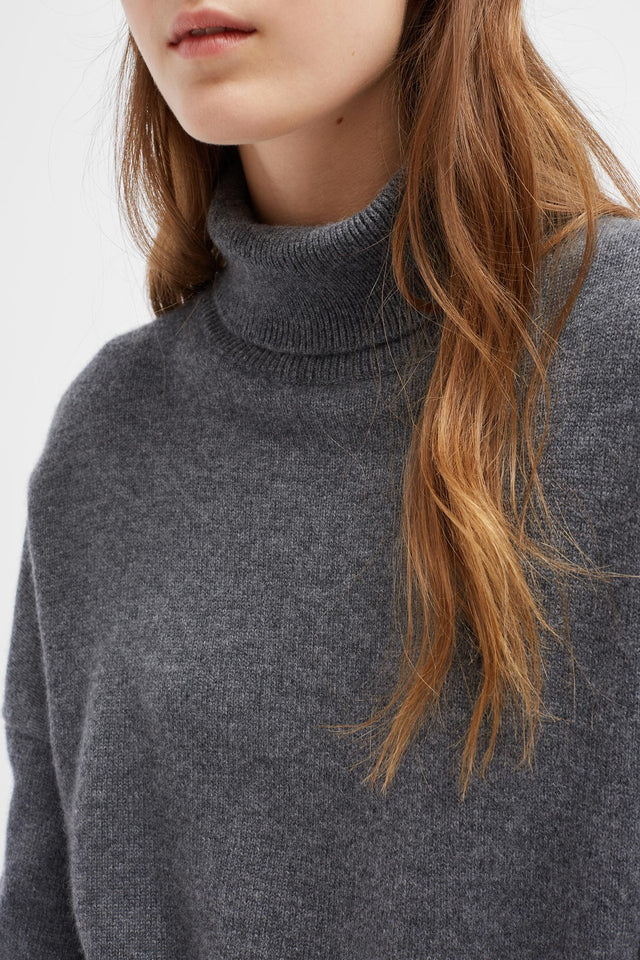 Grey Cashmere Rollneck Sweater image 4