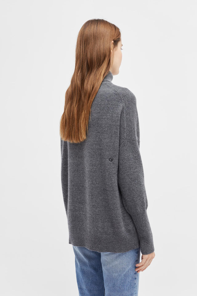 Grey Cashmere Rollneck Sweater image 5