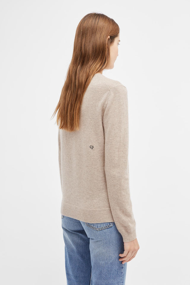 Oatmeal Cashmere Crew Sweater image 5