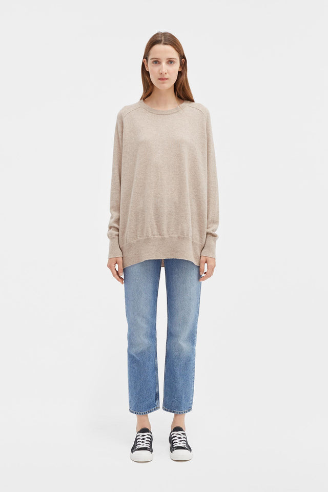 Oatmeal Cashmere Slouchy Sweater image 3