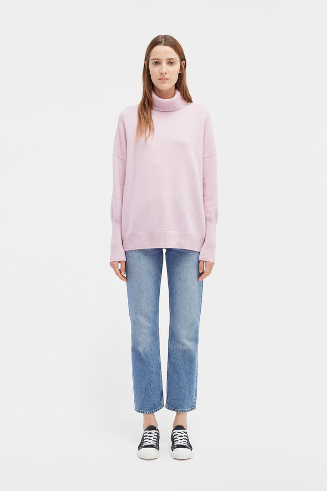 Pink Cashmere Rollneck Sweater image 3