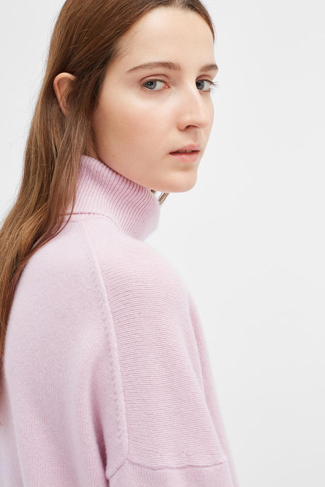 Pink Cashmere Rollneck Sweater image 1