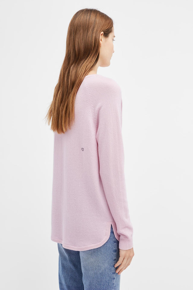 Pink Cashmere V-Neck Sweater image 5