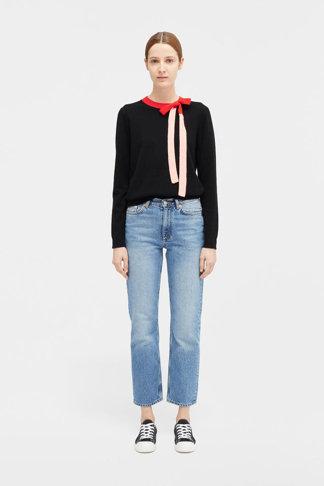 Black Tie Neck Sweater image 3