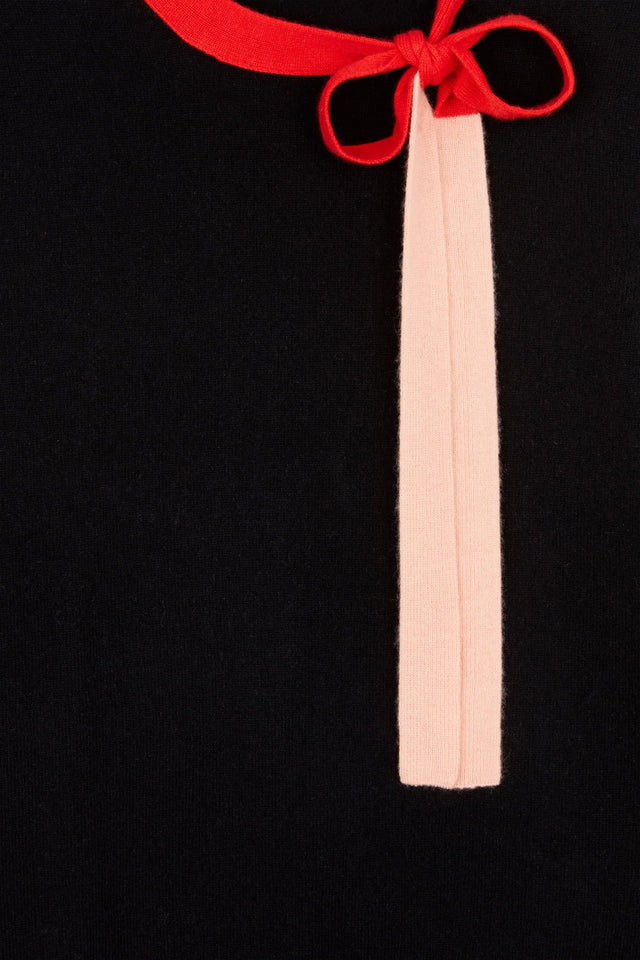 Black Tie Neck Sweater image 6