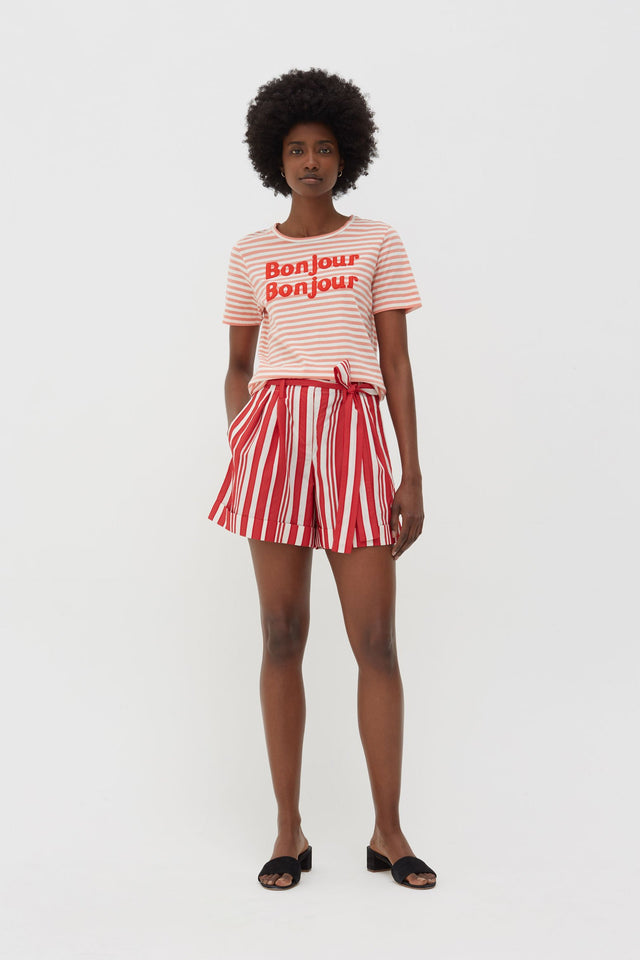 Pink Striped Bonjour Bonjour Organic Jersey T-Shirt image 4