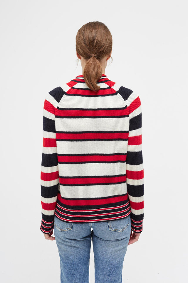 Striped Trapeze Cashmere Bomber image 3