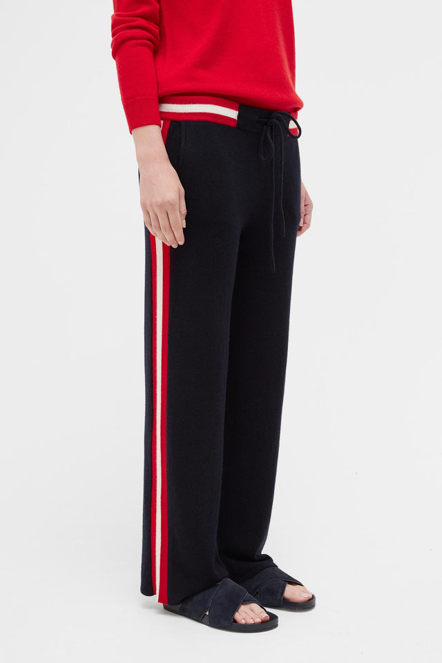 Navy Trapeze Cashmere Straight Leg Pants image 1