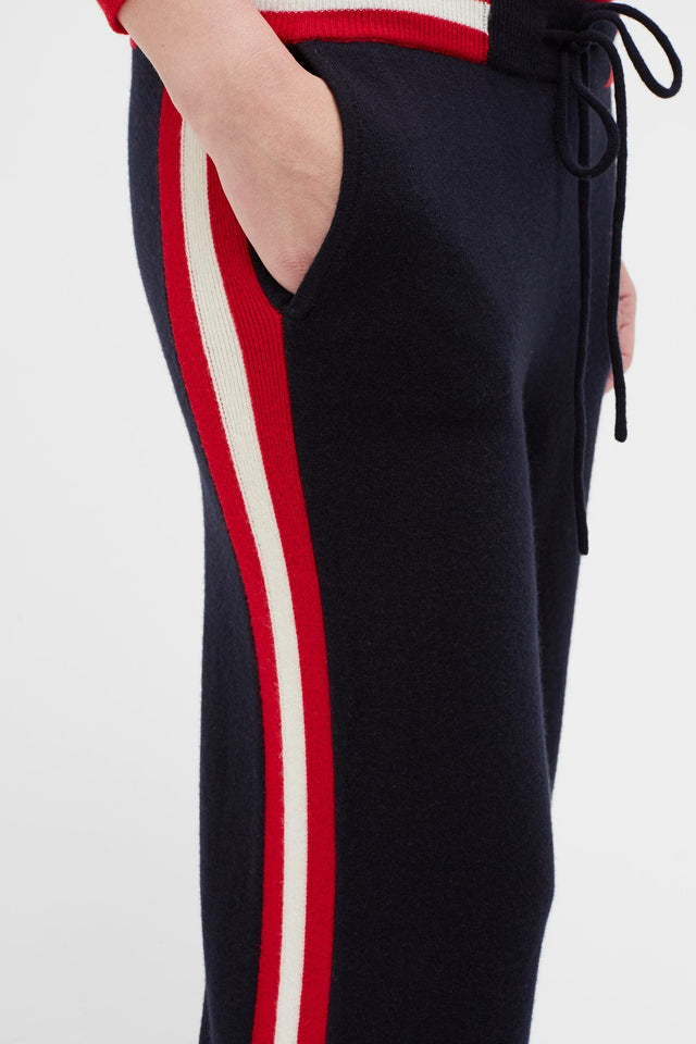 Navy Trapeze Cashmere Straight Leg Pants image 5