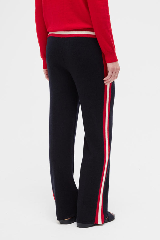 Navy Trapeze Cashmere Straight Leg Pants image 4