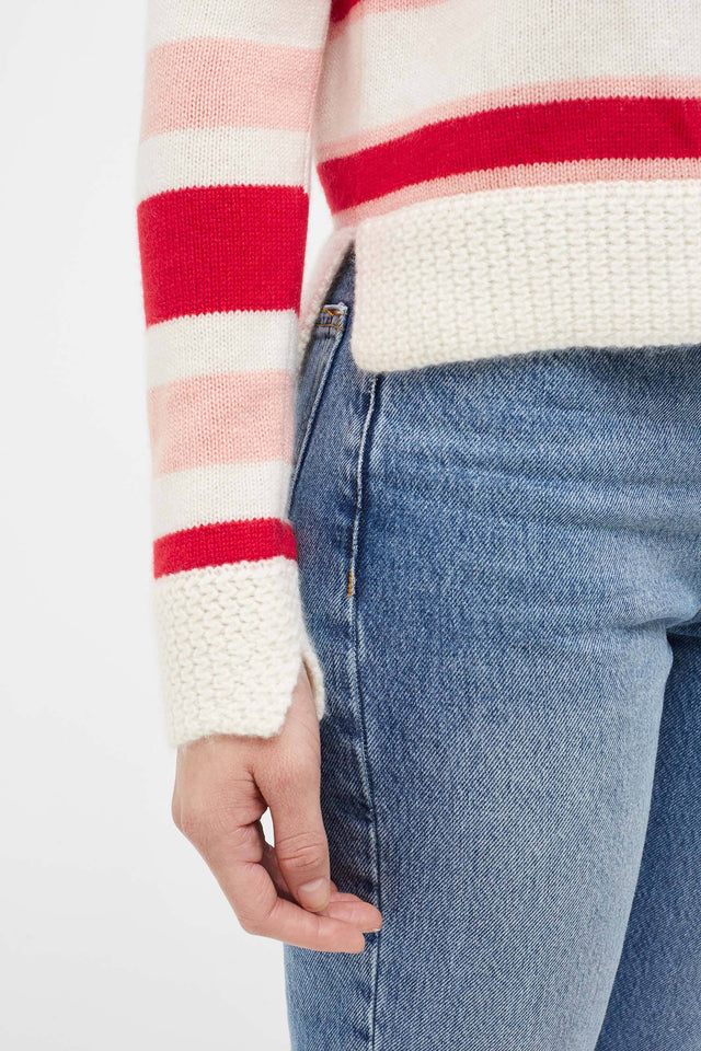 Striped Trapeze Cashmere Sweater image 4