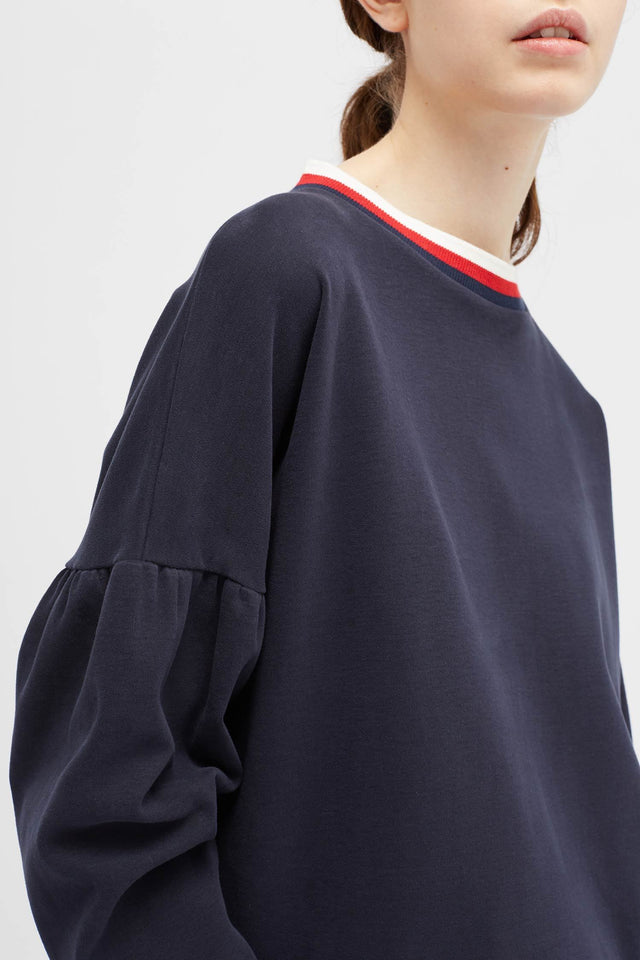 Navy Tulip Sleeve Top image 1