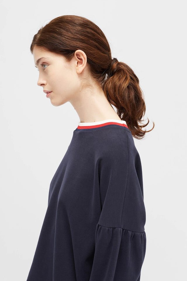 Navy Tulip Sleeve Top image 4