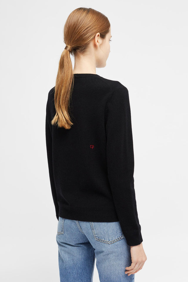 Black Twin Heart Badge Sweater image 5