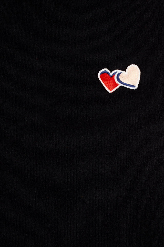 Black Twin Heart Badge Sweater image 6