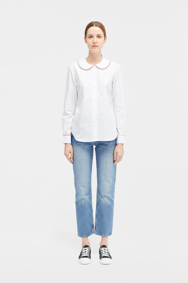 White Puritan Collar Shirt image 3