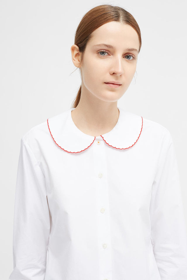 White Puritan Collar Shirt image 6