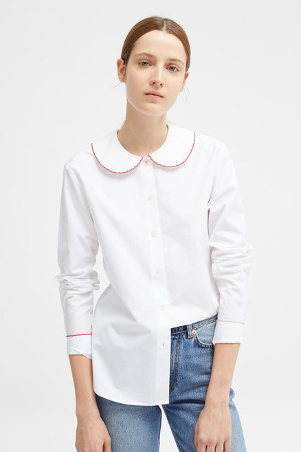 White Puritan Collar Shirt