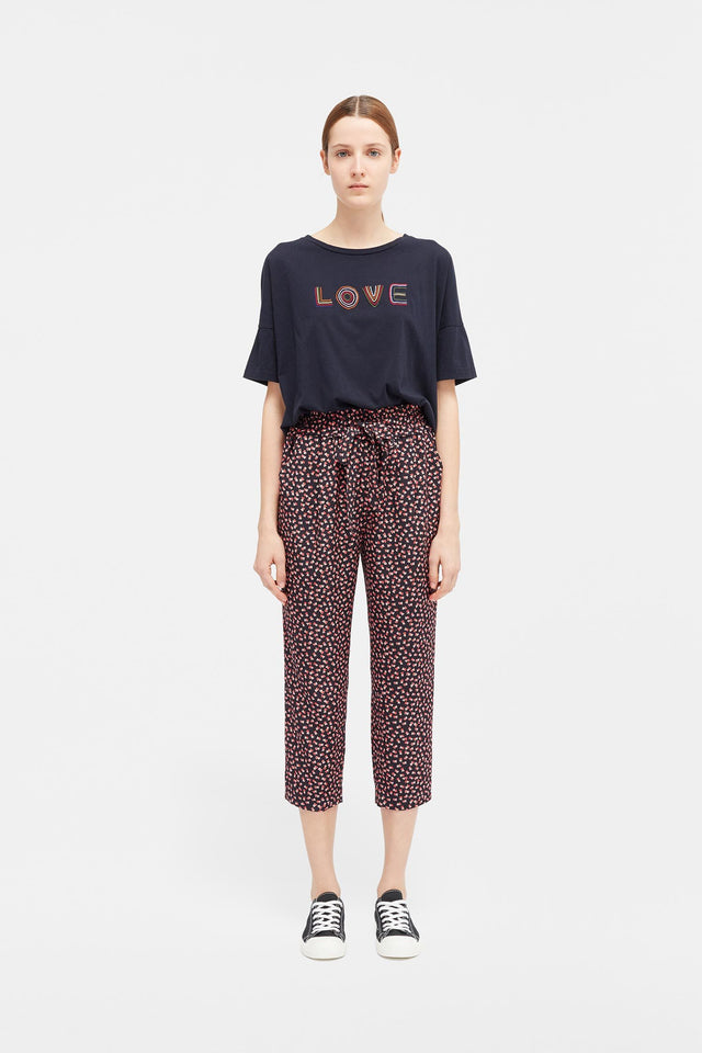 Black Twin Heart Relaxed Pant image 1