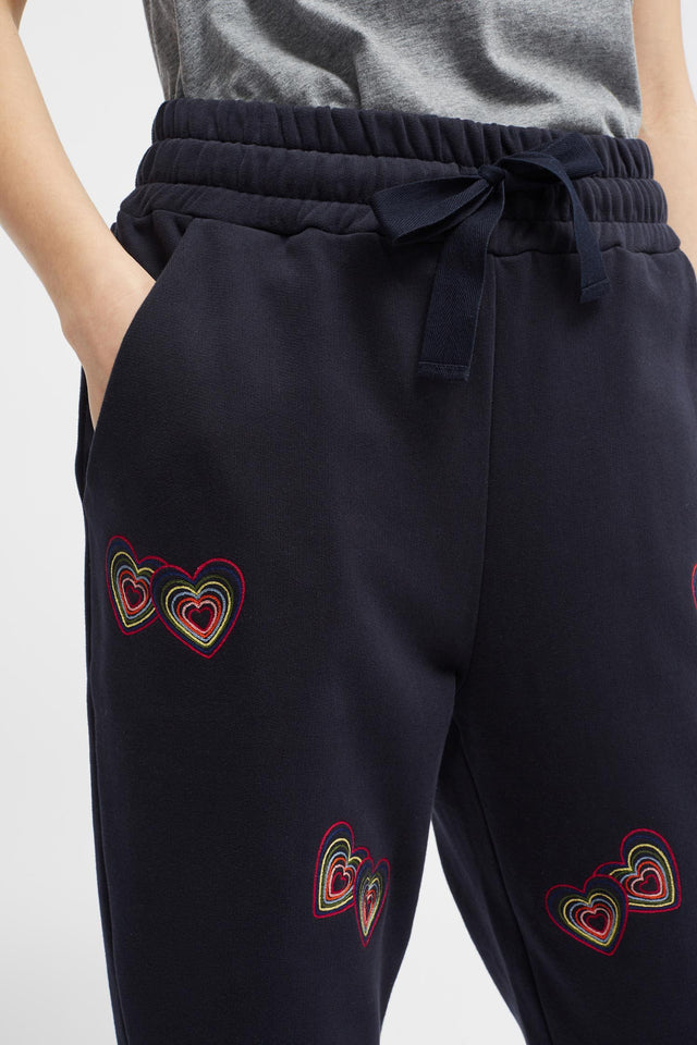 Navy Twin Heart Track Pants image 4