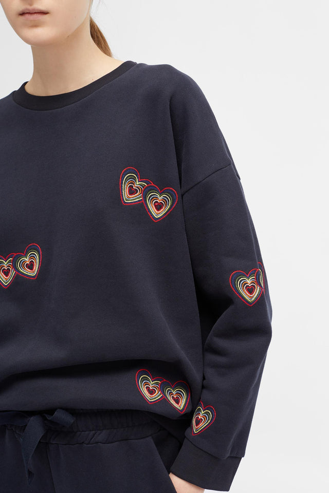 Navy Twin Heart Sweatshirt image 5
