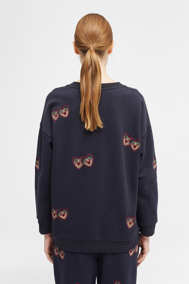 Navy Twin Heart Sweatshirt image 4