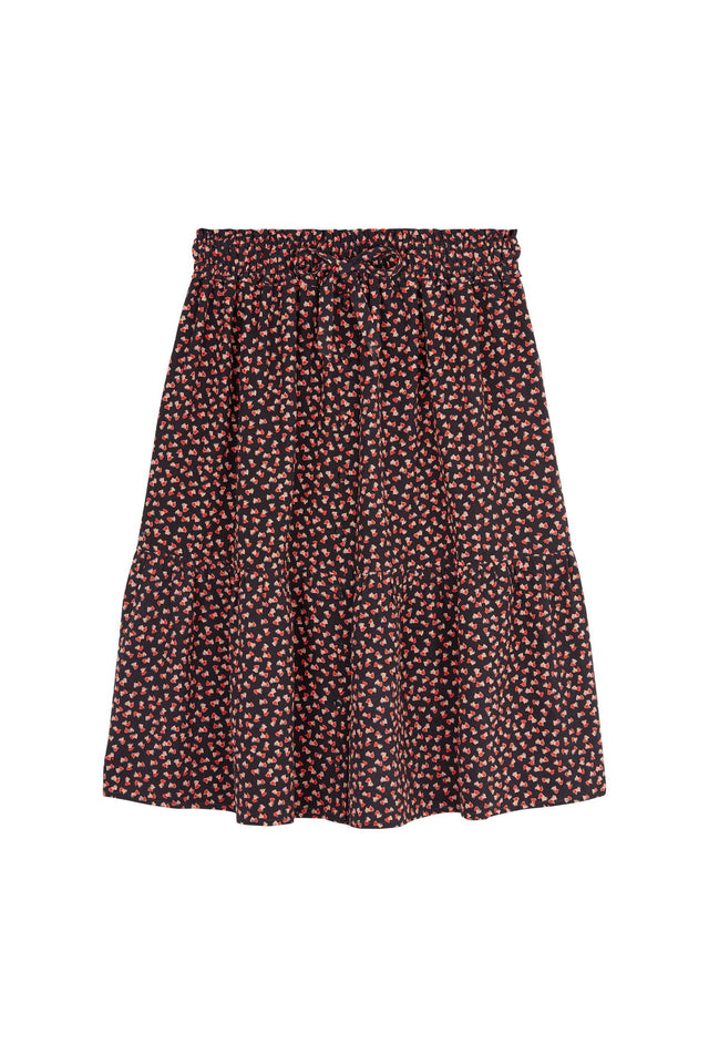 Black Twin Heart Tiered Skirt image 2