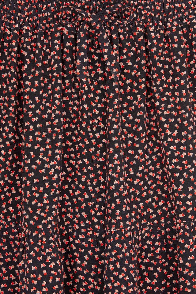 Black Twin Heart Tiered Skirt image 6