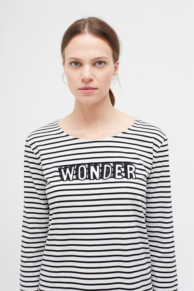 Striped Wonder 3/4 Sleeve T-Shirt image 1