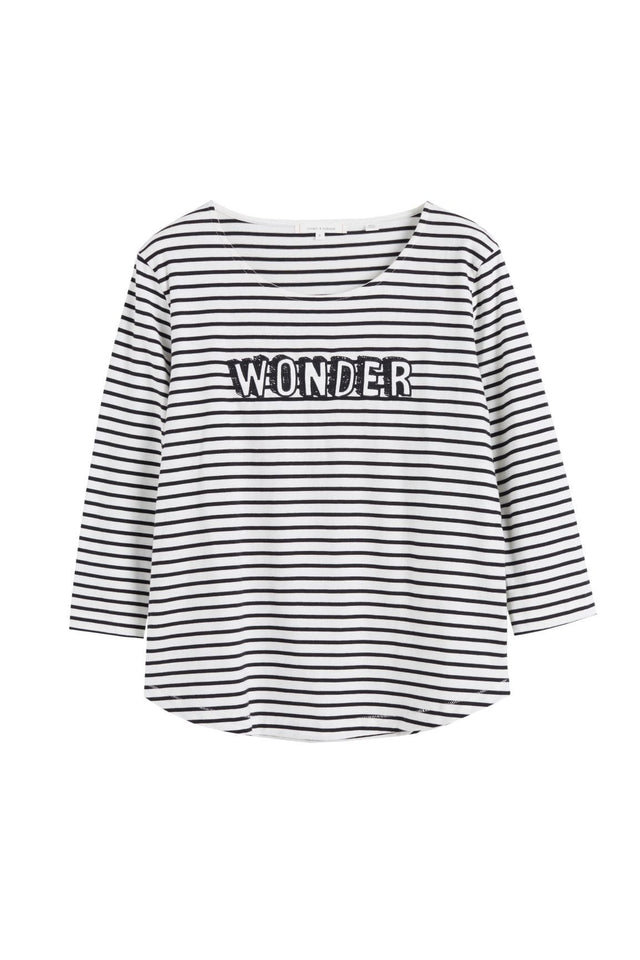 Striped Wonder 3/4 Sleeve T-Shirt image 2