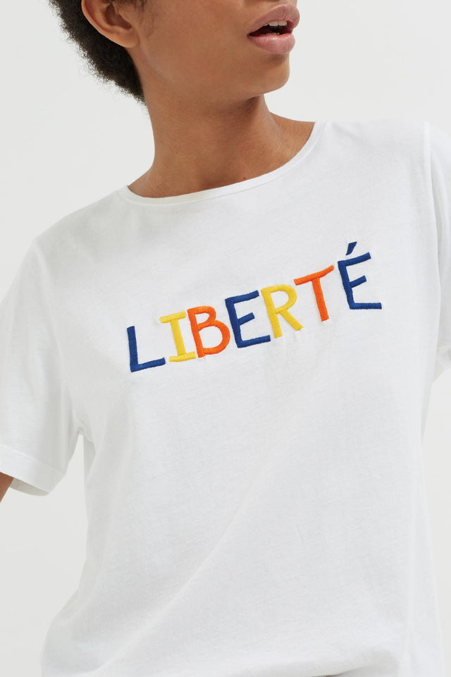 White Liberté Organic Jersey T-Shirt image 1
