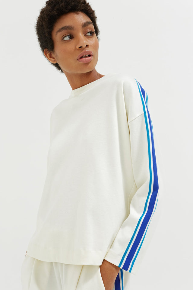 Off-White Open Back Brushed Cotton Sweatshirt image 3