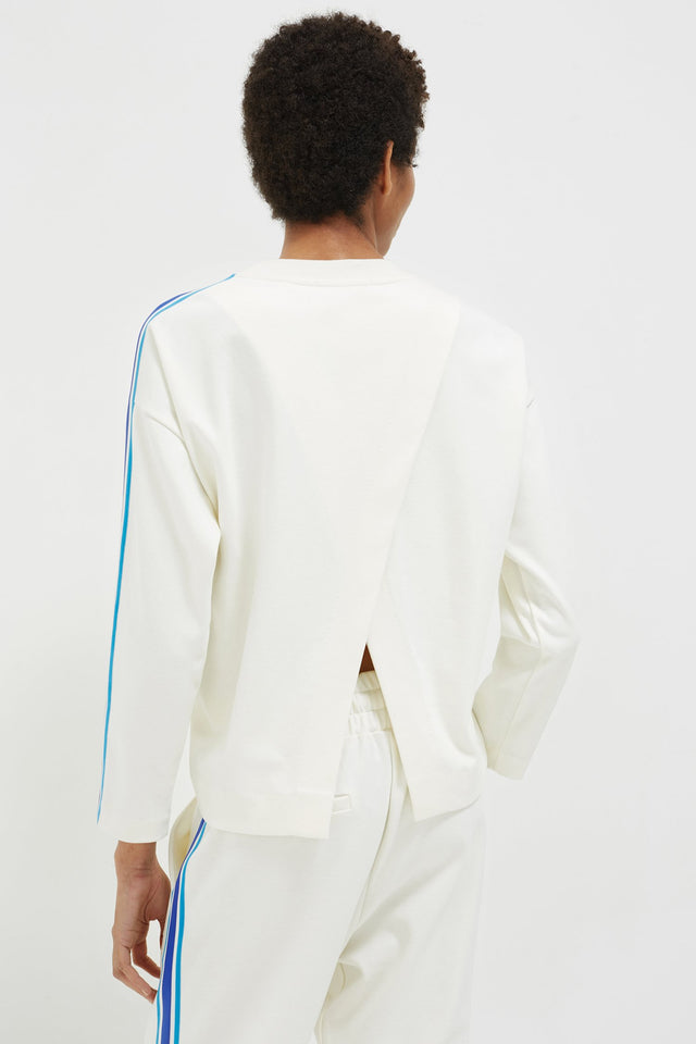 Off-White Open Back Brushed Cotton Sweatshirt image 4