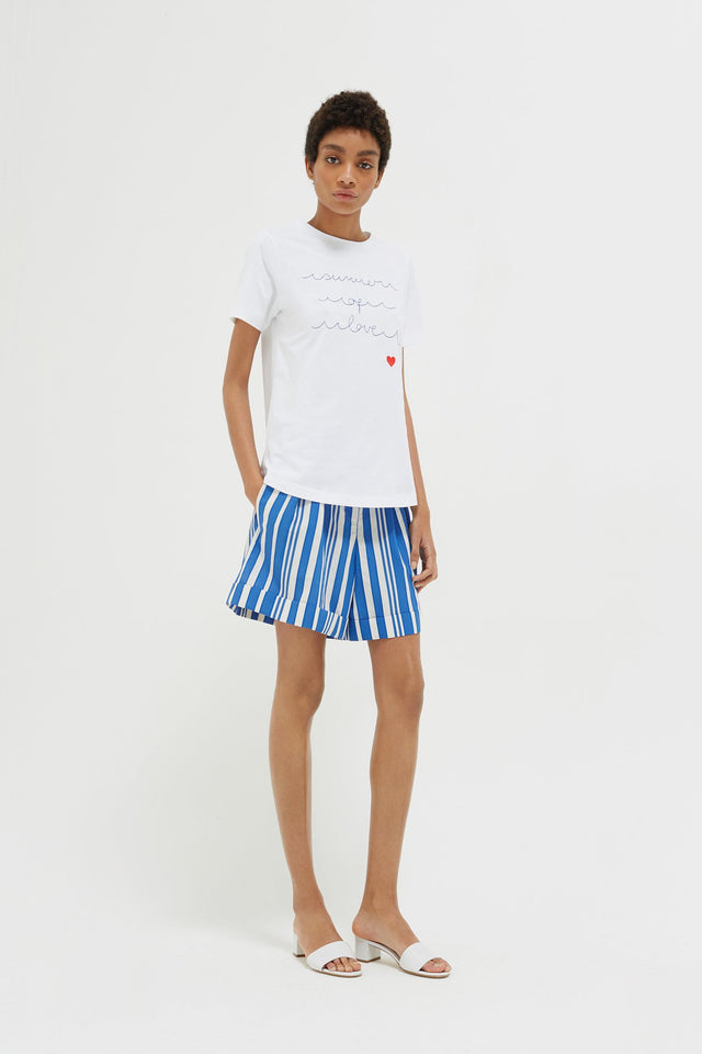 White Summer of Love Cotton Jersey T-Shirt image 3