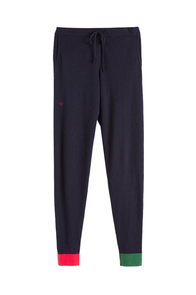 Navy Xmas Colour Block Track Pants image 2