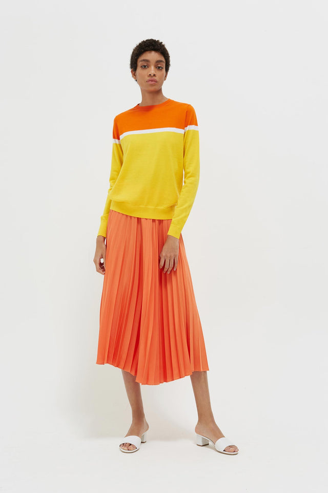 Yellow Colour Block Cashmere Sweater image 3