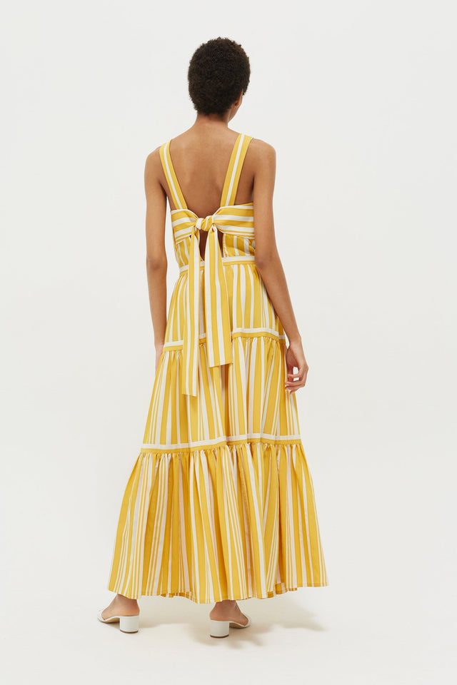 Yellow Striped Parasol Tie Back Top image 6