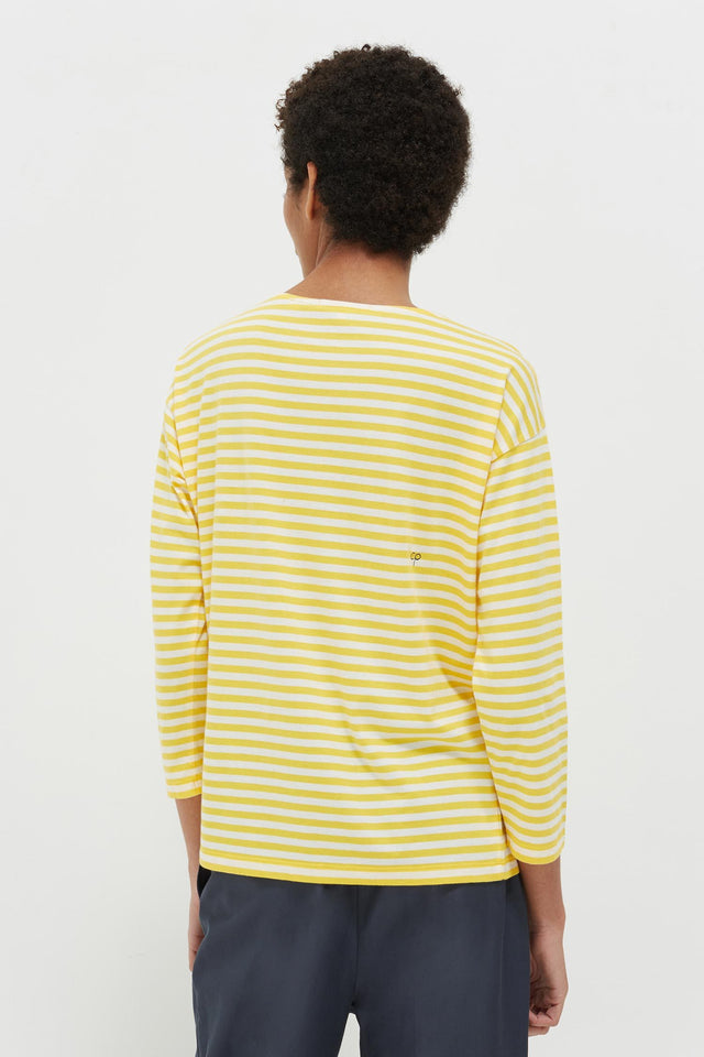 Yellow Striped Très Bien 3/4 Sleeve T-Shirt image 5