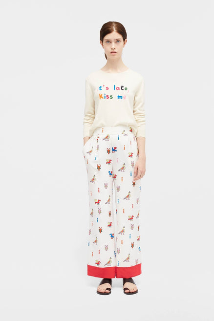 Ivory Aztec Tattoo Pants