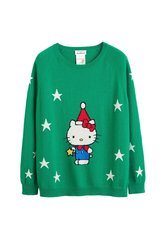 Green Hello Kitty Xmas Cashmere Sweater image 2